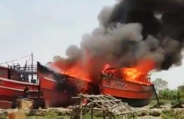 Fishing Trawlers Burnt